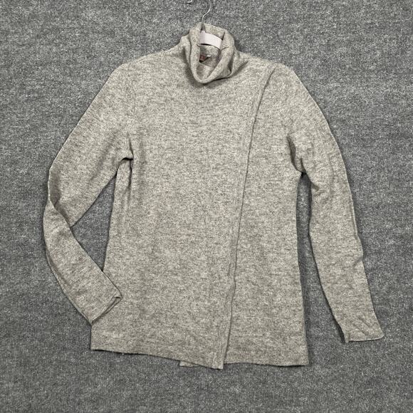 Cullen Womens Cashmere Crossover Sweater Size Small Gray Turtleneck Long Sleeves - Picture 1 of 9